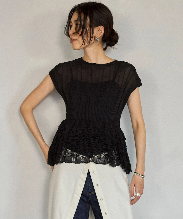 Japan Made Whole Garment Peplum Top