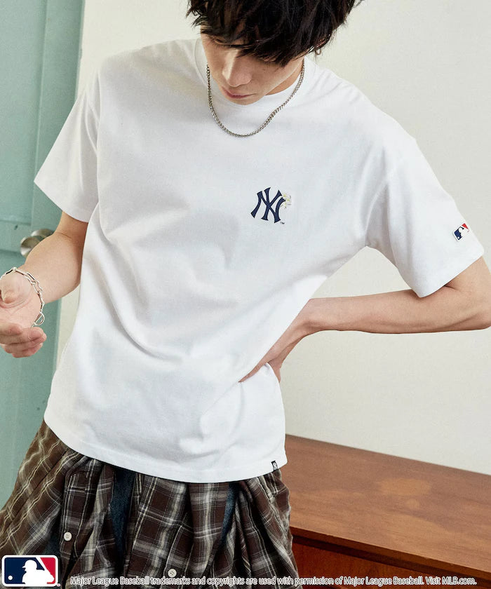 MLB One-Point Flower Embroidery T-Shirt