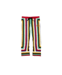 Flower Power Patch Three-Quarter Length Hand-Knit Pants