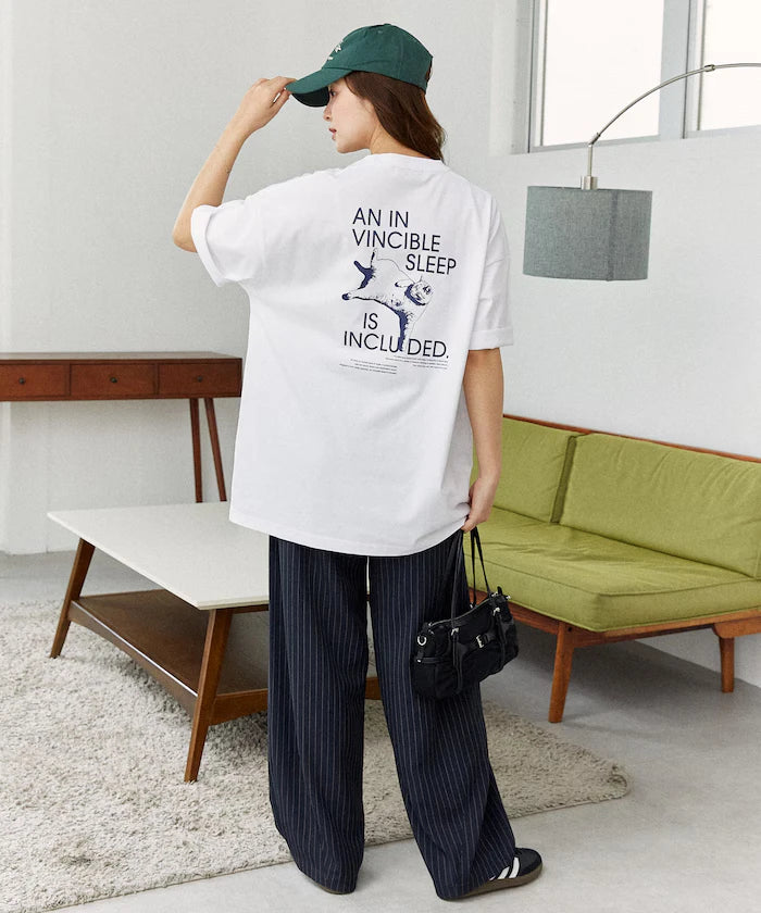 VINCIBLE SLEEP Cat Print T-Shirt Limited Edition