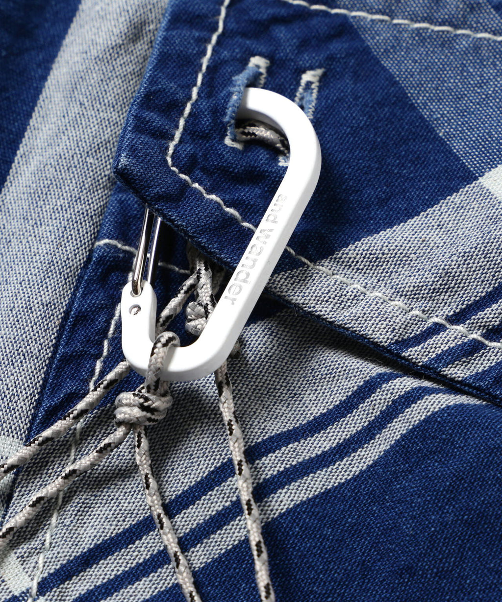 indigo check SS pullover (W)
