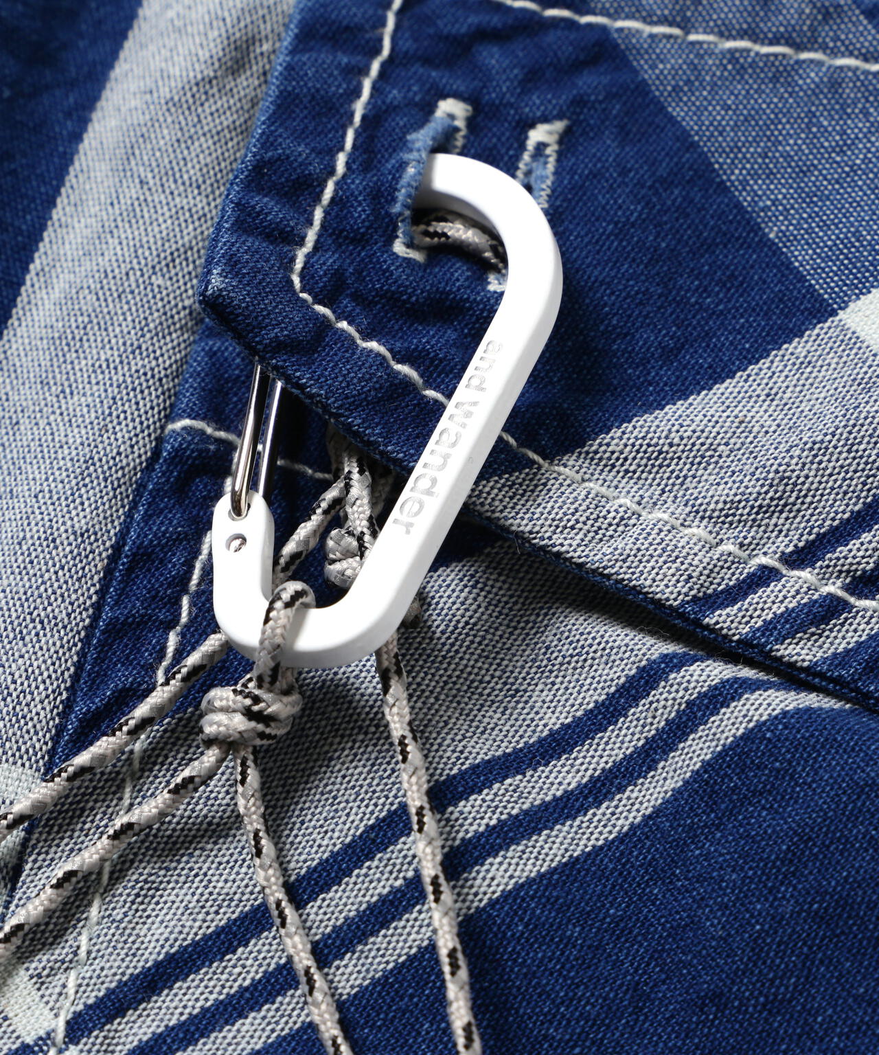 indigo check SS pullover (W)