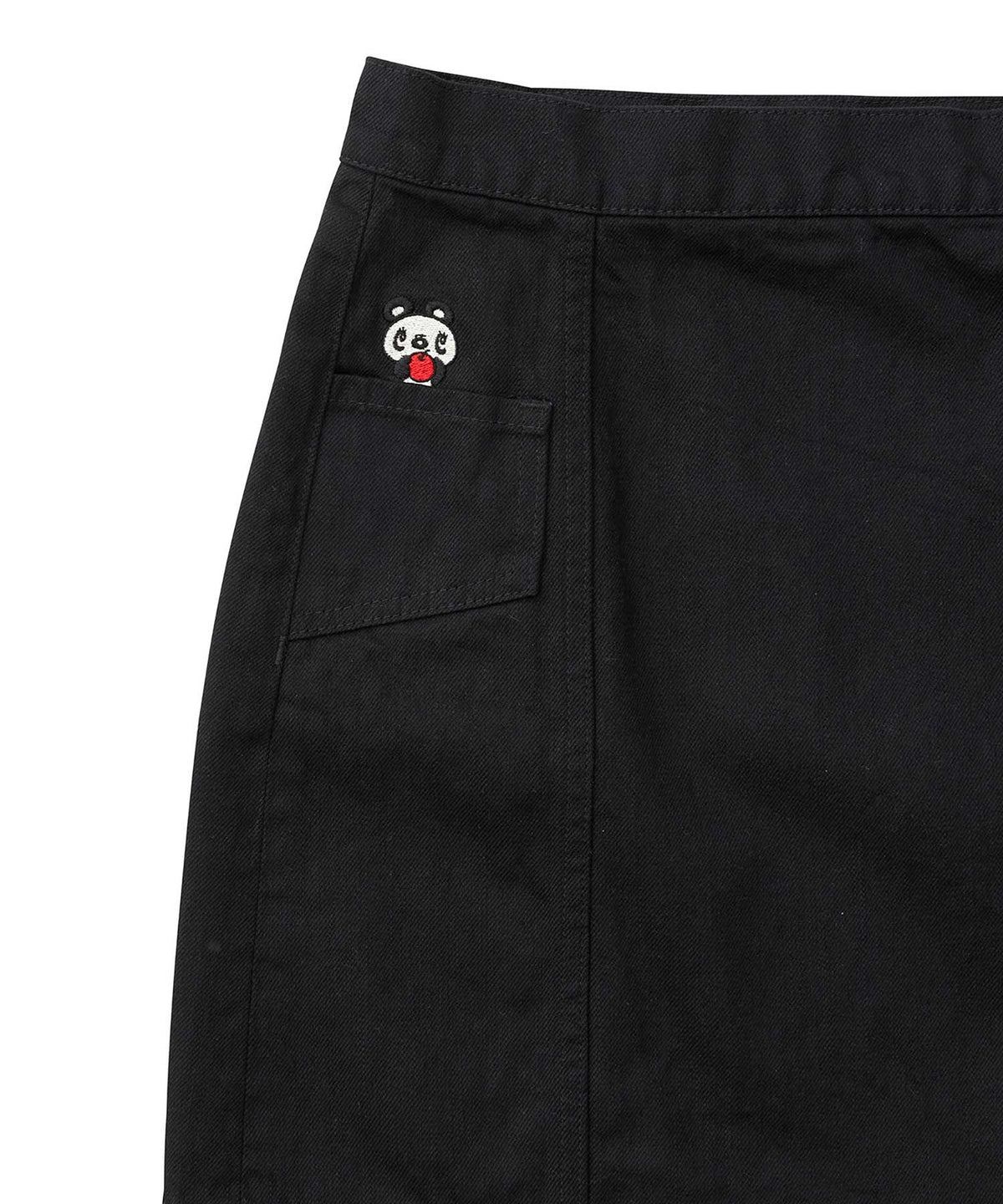 APPLE PANDA Embroidered Side Lace-Up Denim Mini Skirt