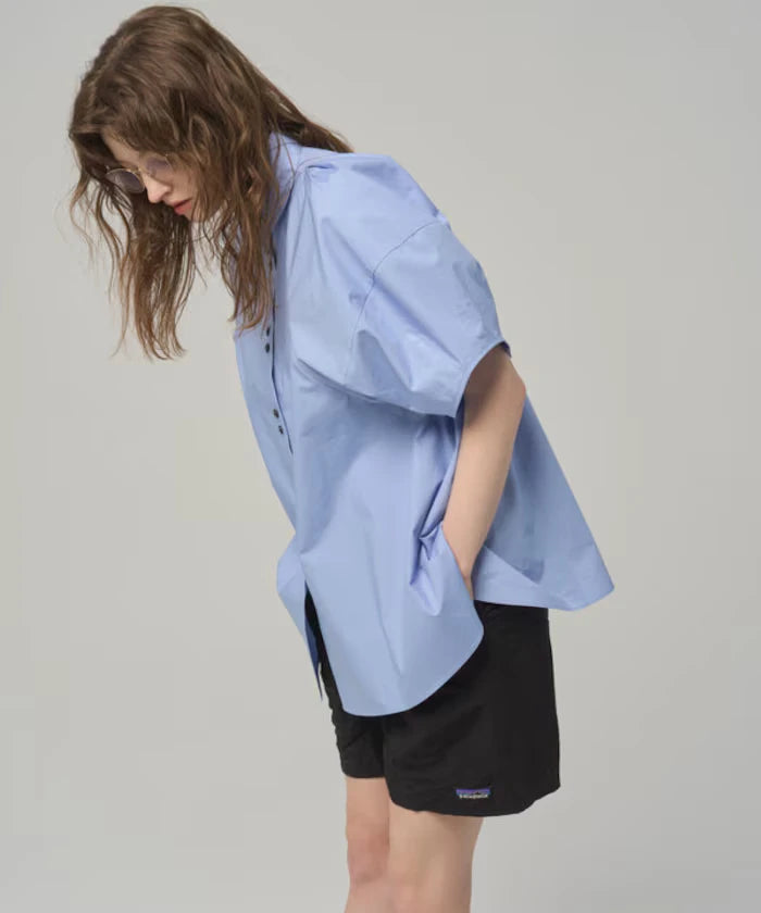 Switching Design Balloon Sleeve Shirt / 5-Minute Sleeve Blouse [Limited Edition]
