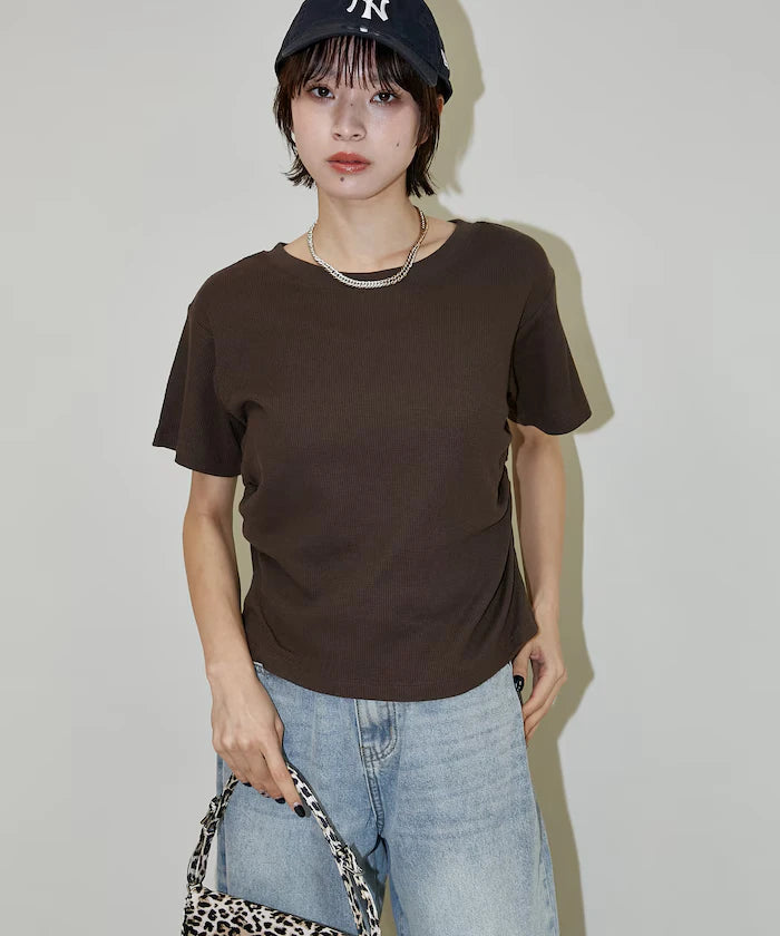 Light Waffle Waist Shirring T-Shirt Limited Edition