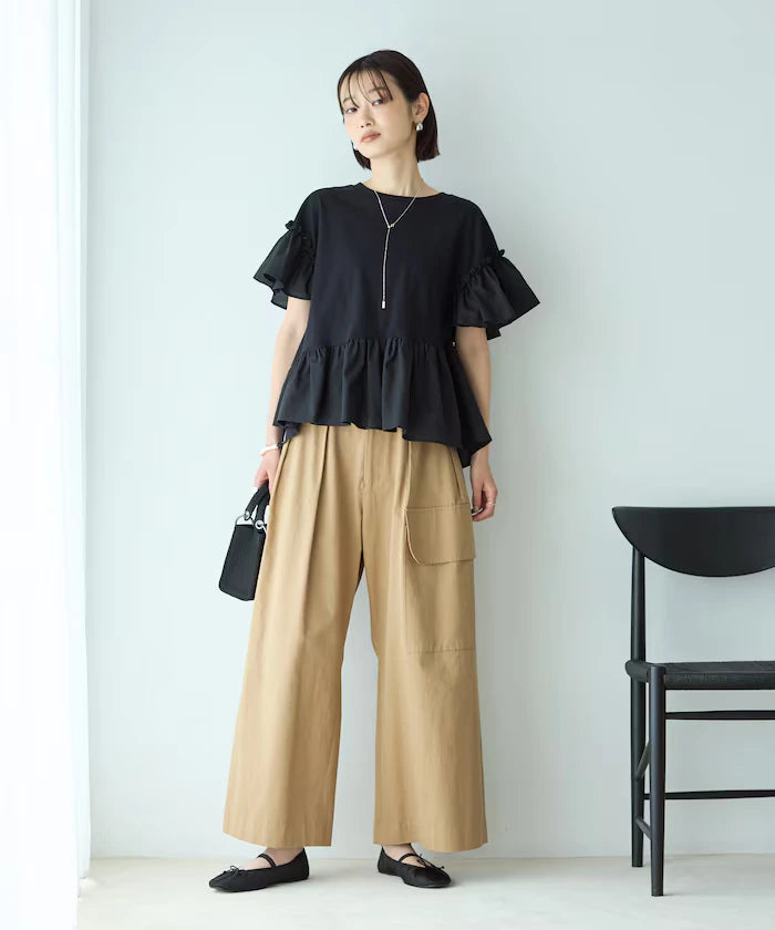 Organic Cotton Frill Sleeve T-shirt