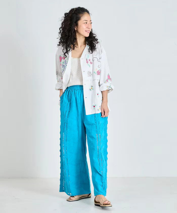 Cutwork Embroidered Easy Pants