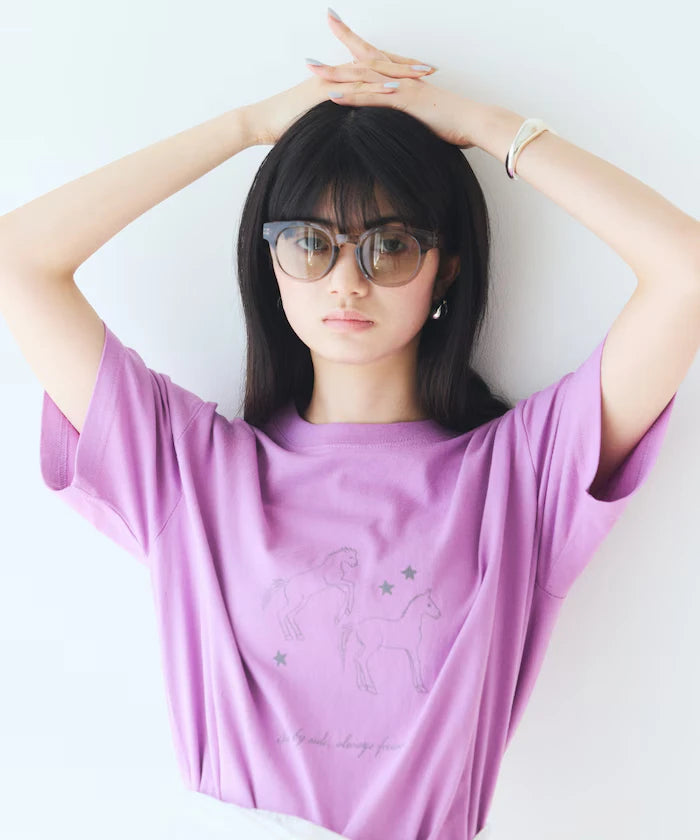 Comfortable Horse Print Crew Neck T-Shirt
