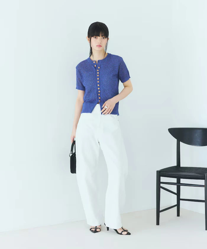 Wood Button Boucle Cardigan