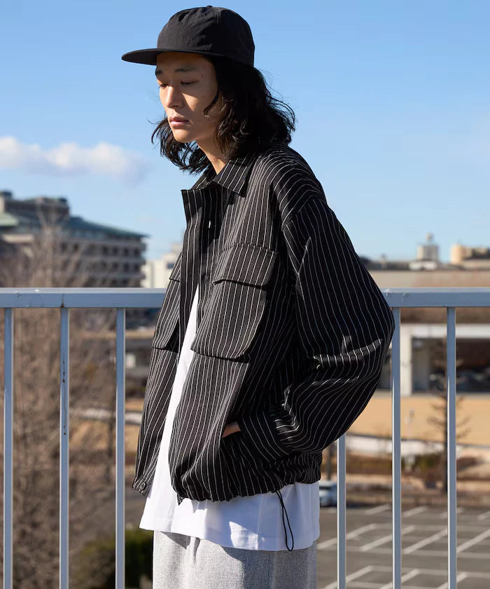 Stripe Shirt Blouson / Setup Compatible / Layer / Relaxed Fit
