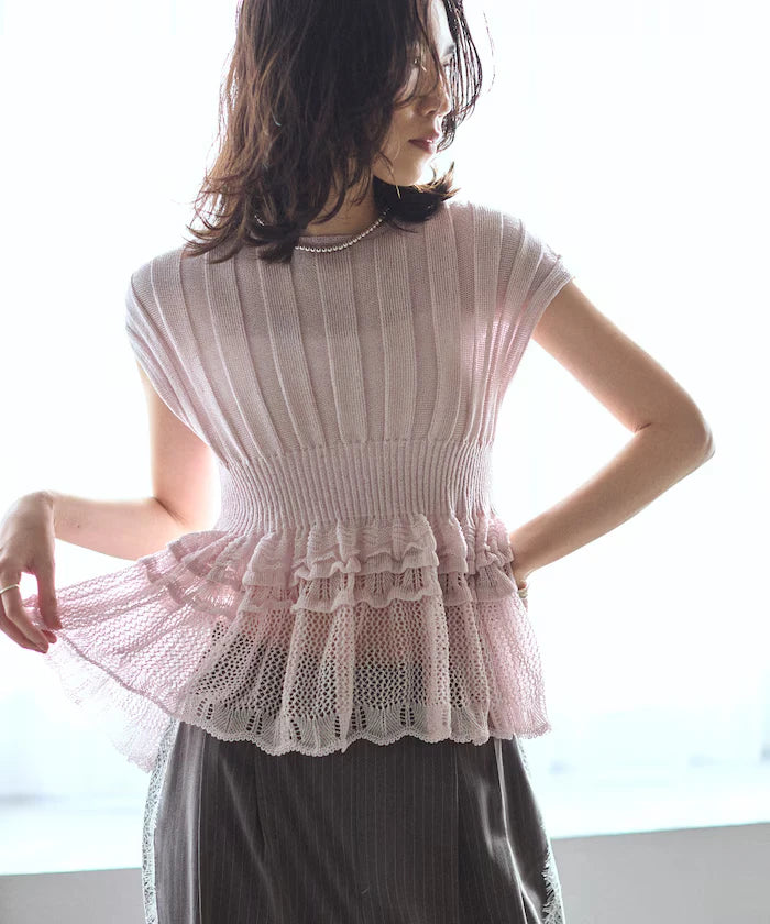 Japan Made Whole Garment Peplum Top