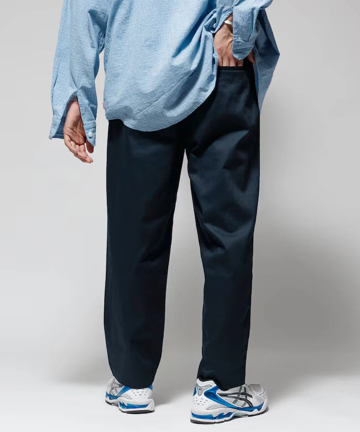 Wide Silhouette Drawstring Chino Pants / Tapered Silhouette Easy Chino Pants