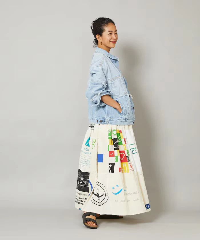 Vintage European Eco Bag Remake Skirt