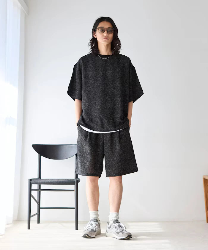 Dry Touch Summer Tweed Short Sleeve Crew Neck