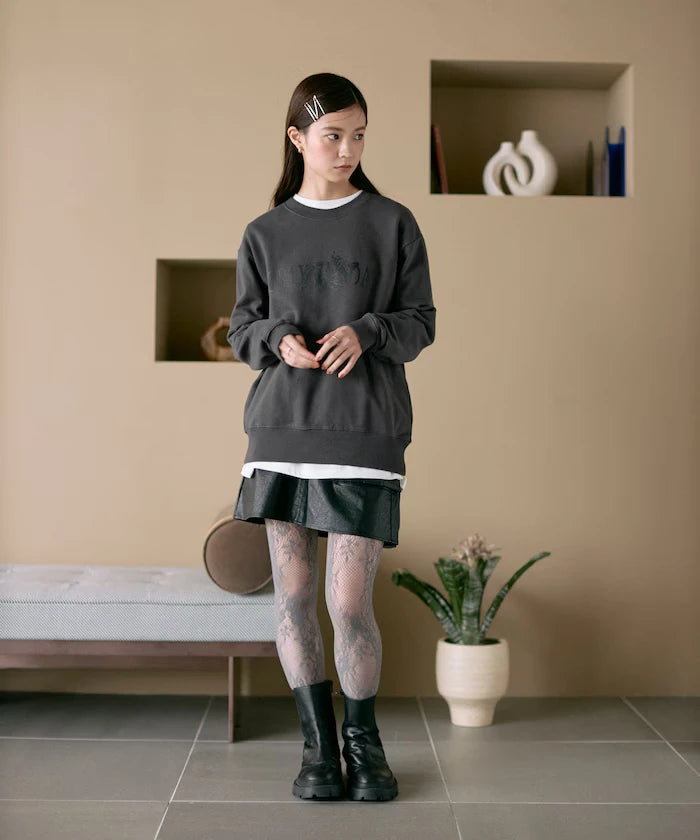 Organic Cotton Animal Logo Print Sweat / CAT / Relaxed Fit / French Terry Sweat