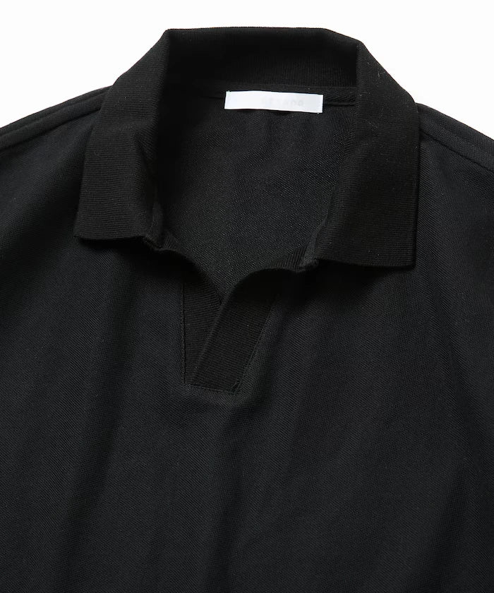 One Point Embroidered Pique Skipper Polo Shirt