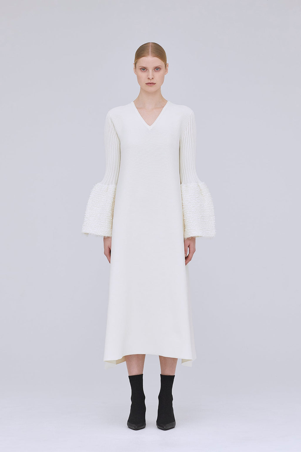 POTTERY REEF LUXE LONG BELL SLEEVE FLARE DRESS