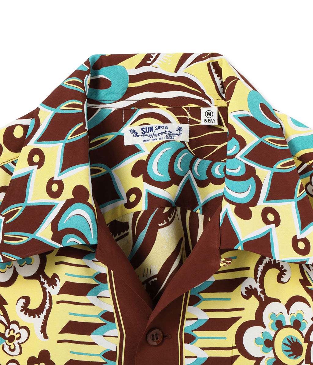 RAYON HAWAIIAN SHIRT “FLOWER FIELD BORDER”