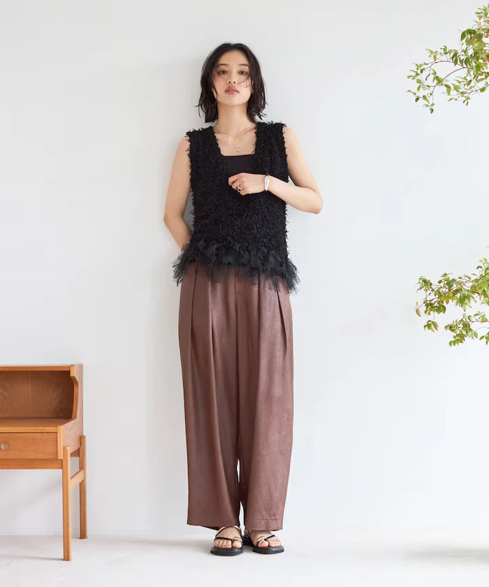 2WAY Fringe Hem Knit Vest