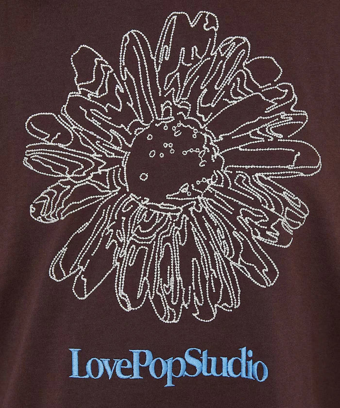 Love Pop Studio Flower Embroidery T-Shirt