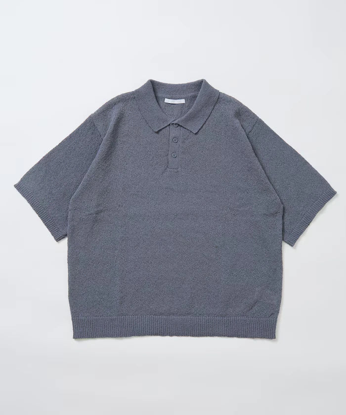 Dry Touch Boucle Yarn Knit Polo Shirt