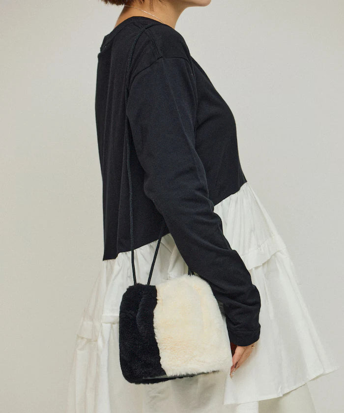 Fake Fur Mini Drawstring Bag