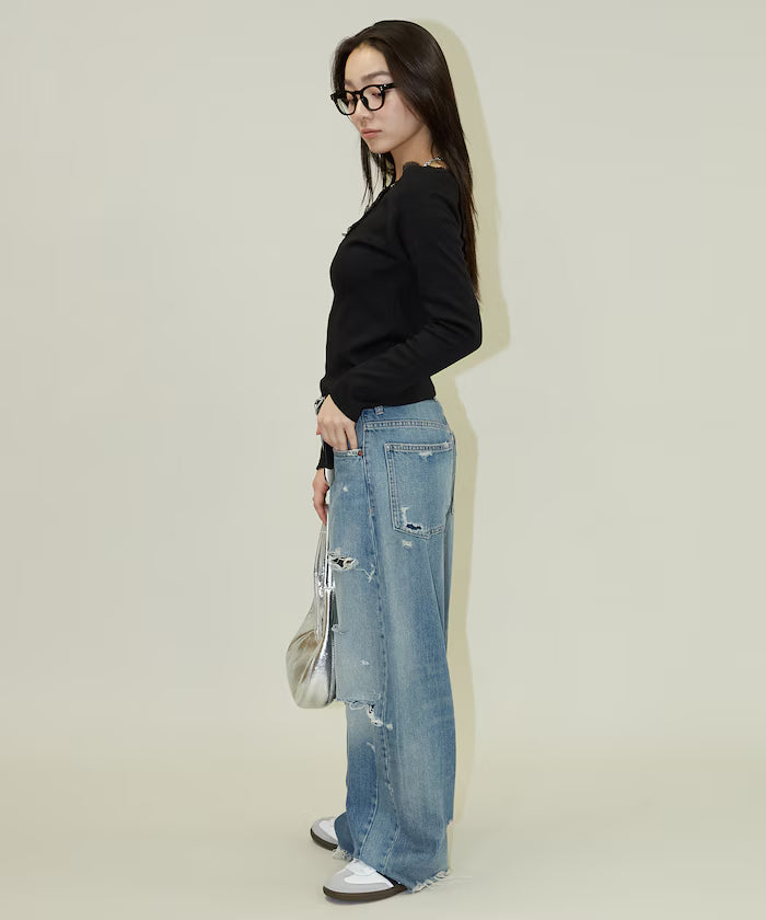 Lace Insert Long Sleeve T-Shirt