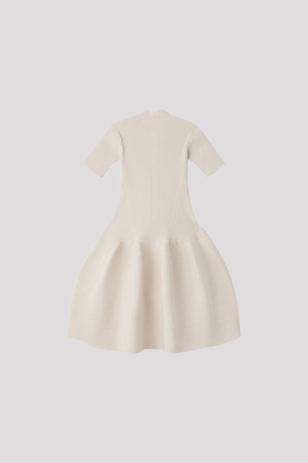 POTTERY GLITTER STAND-UP COLLAR SHORT SLEEVE MINI DRESS