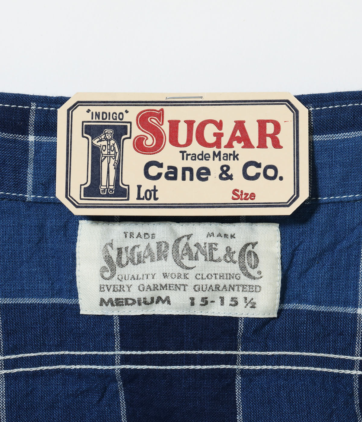 FICTION ROMANCE 5oz. INDIGO CHECK WORK SHIRT