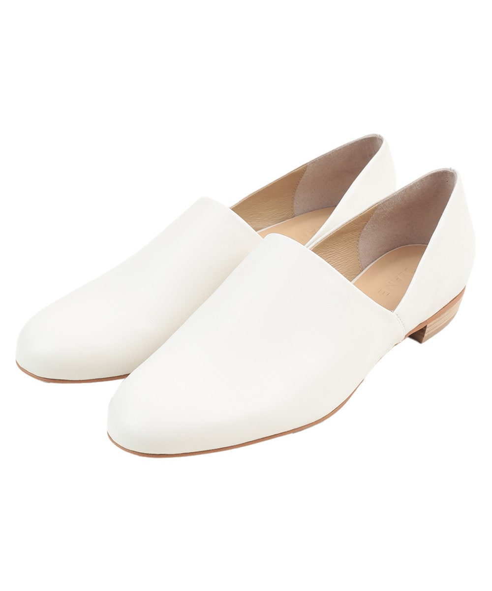 SIDE CUT STACKED FLAT SHOES