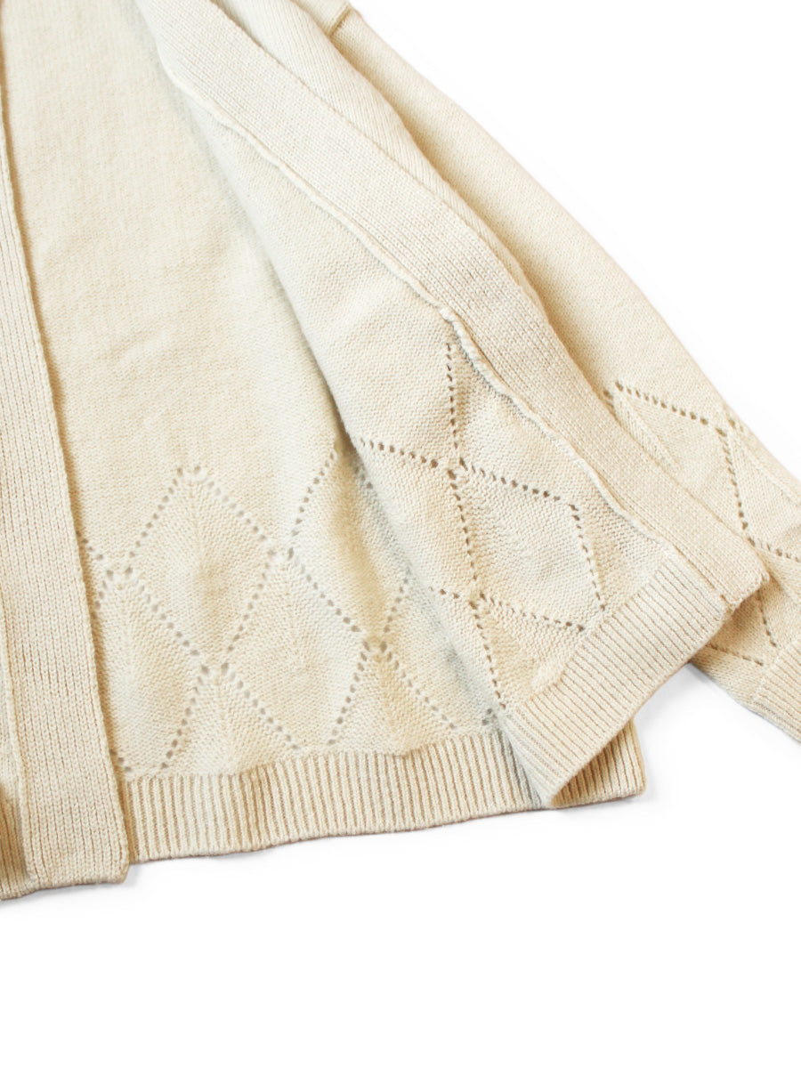 5G Wool Argyle Pattern Cardigan