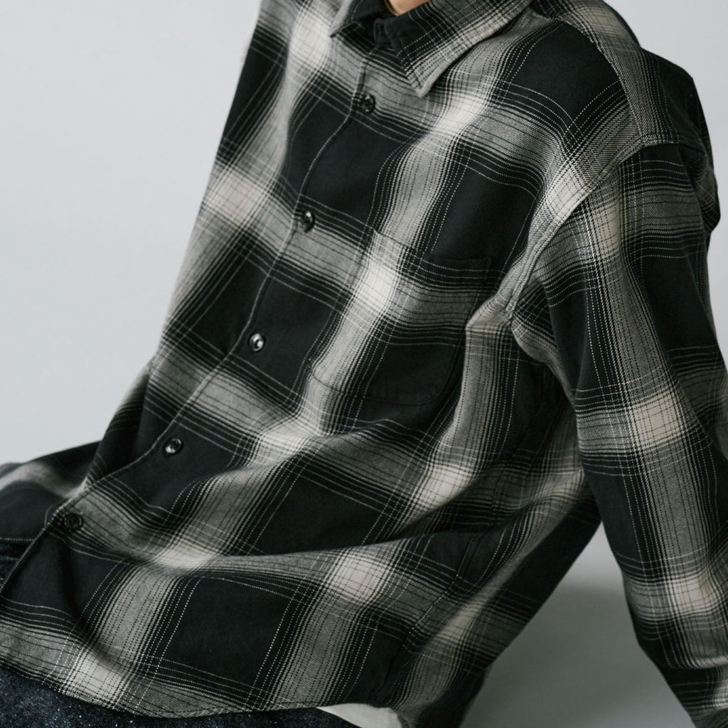 GL29546 / SUVIN COTTON NEL CHECK REGULAR COLLAR SHIRT