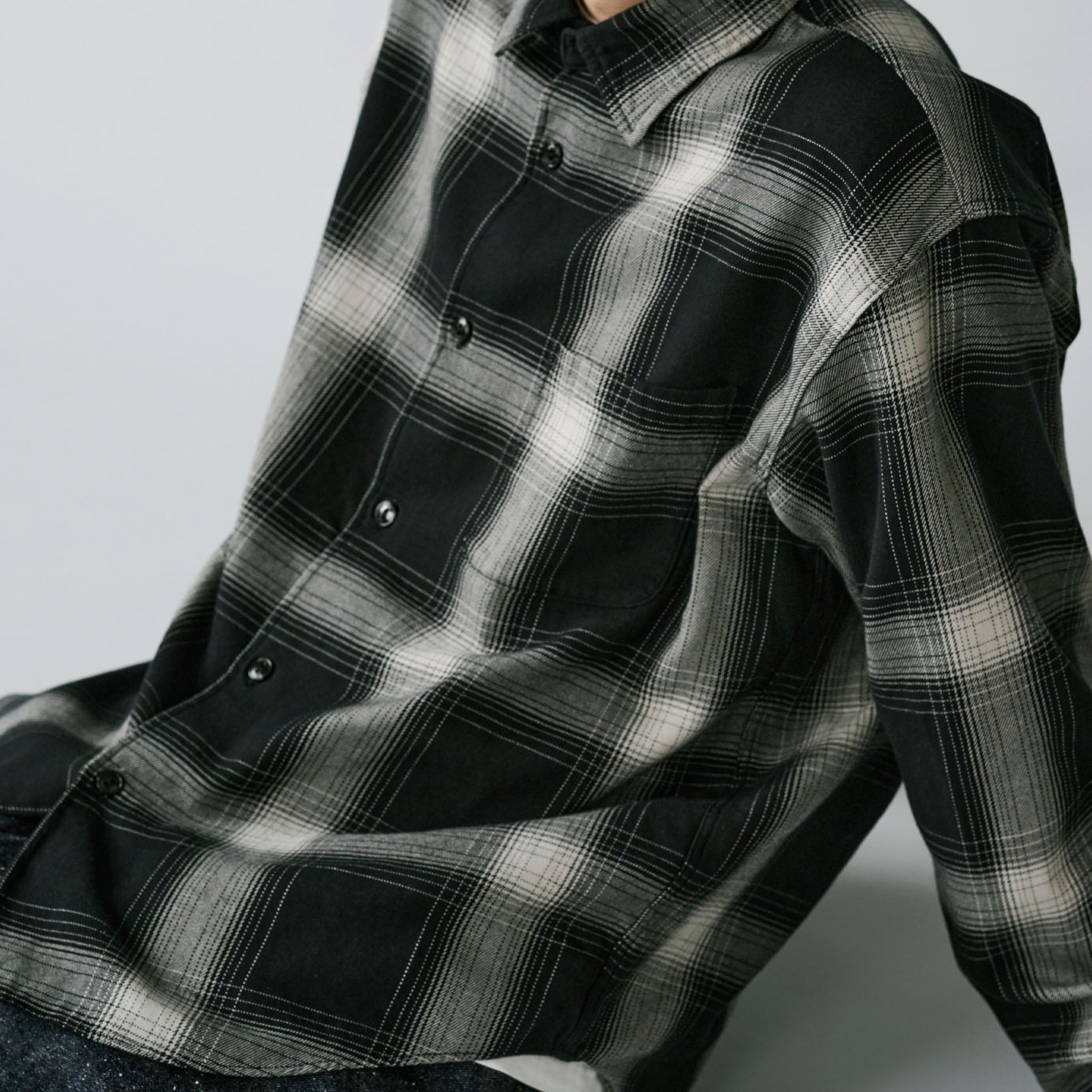 GL29546 / SUVIN COTTON NEL CHECK REGULAR COLLAR SHIRT