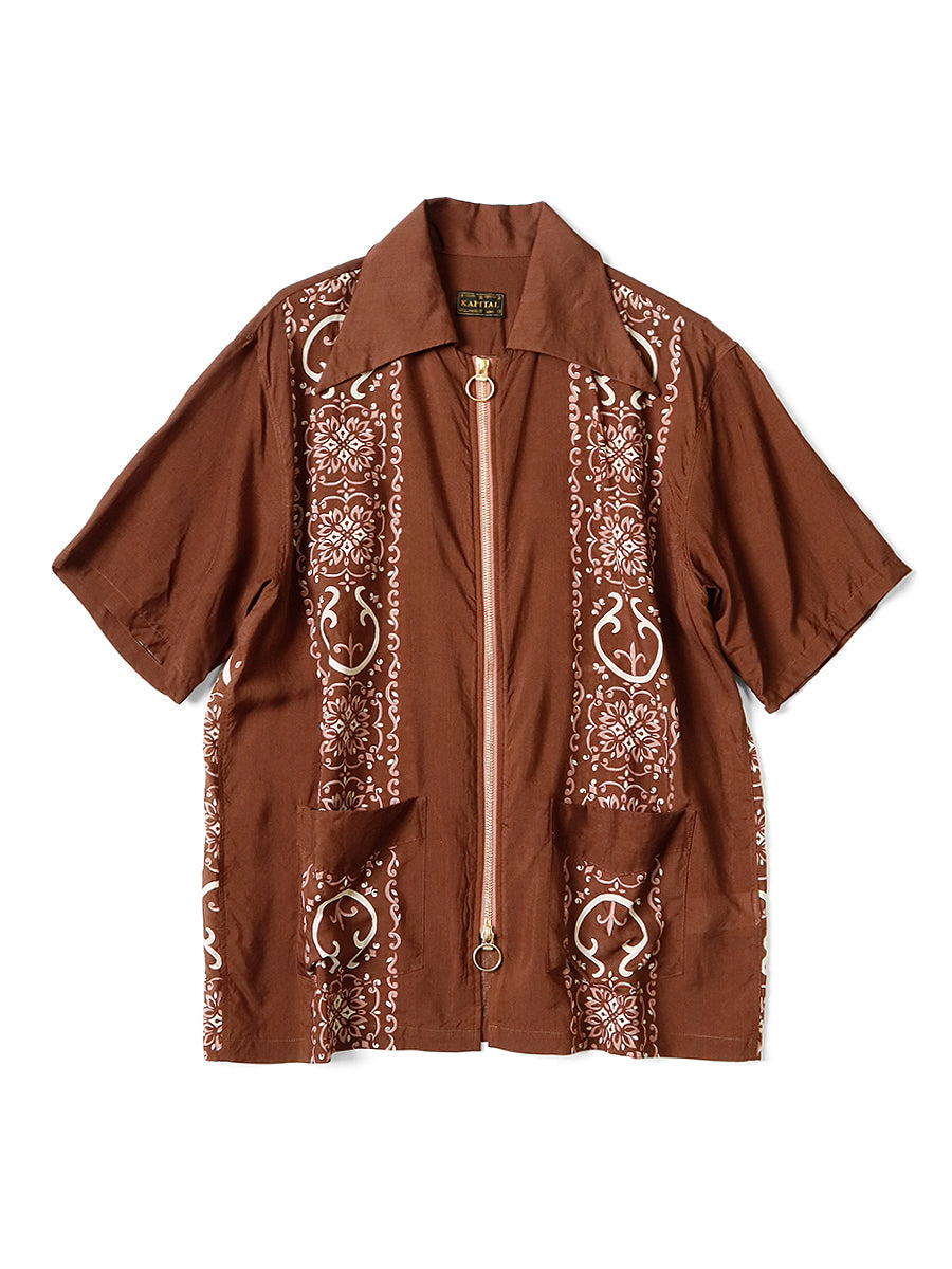 Silk Rayon Habanana Pattern Drizzle Cuba...