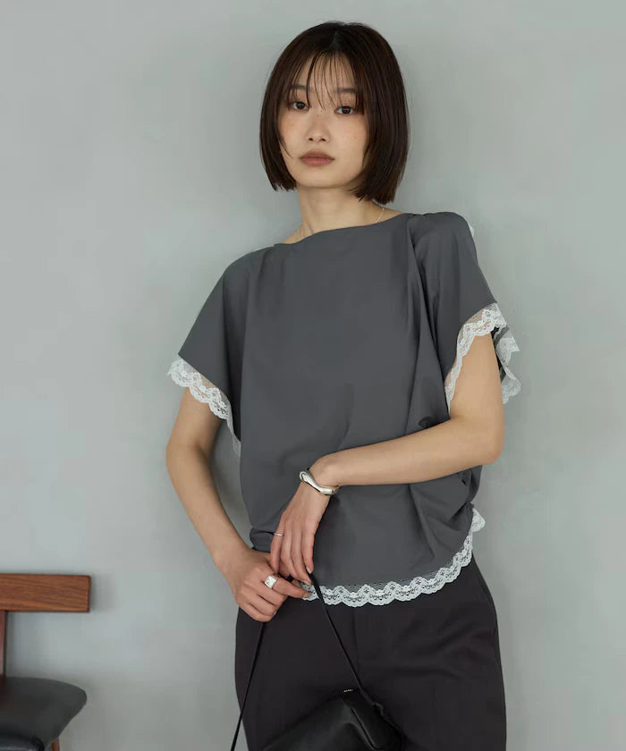 Handkerchief Sleeve Shirring Blouse