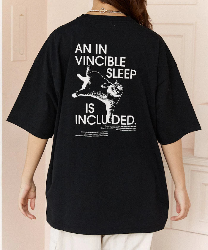 VINCIBLE SLEEP Cat Print T-Shirt Limited Edition