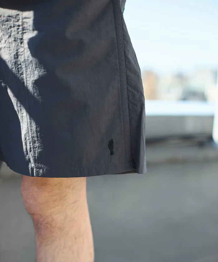 Nylon Medium Length Baggy Shorts