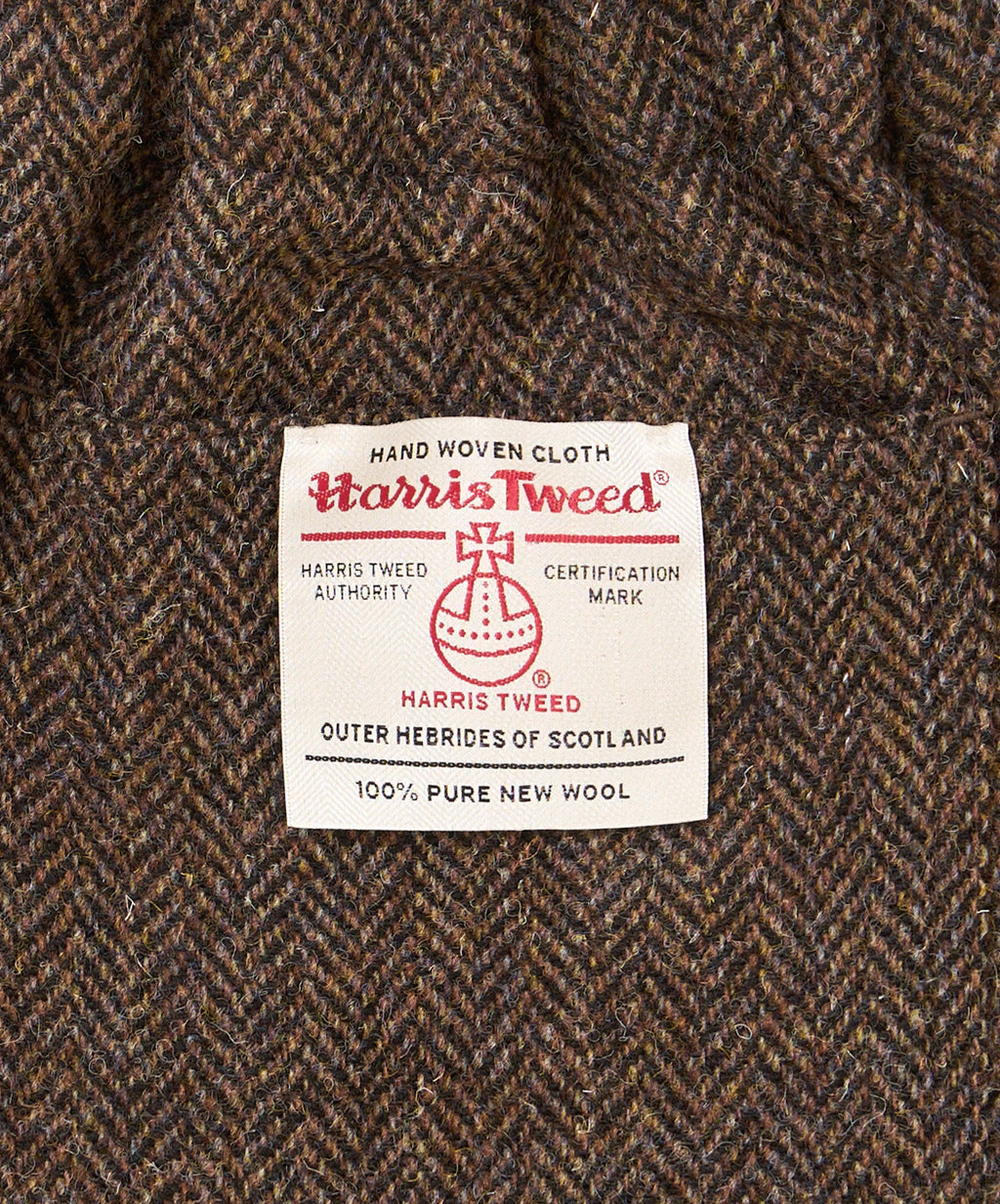 circular short herringbone brown harris tweed
