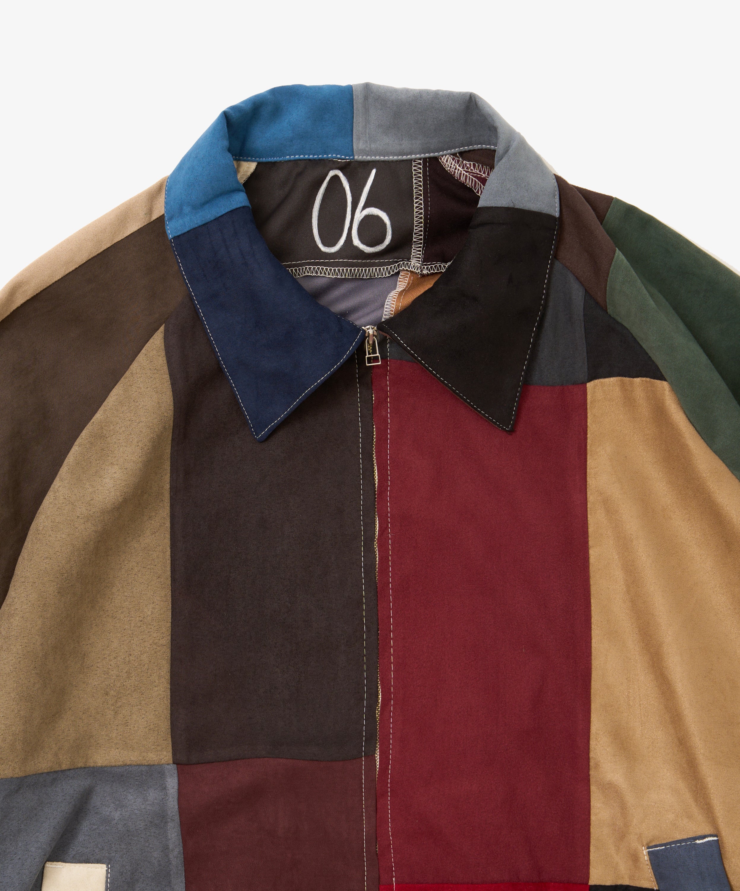 zip blouson faux suede six
