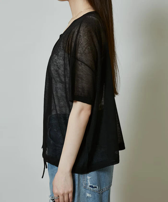 Washable Linen Hem Cord Summer Knit Cardigan Limited Edition