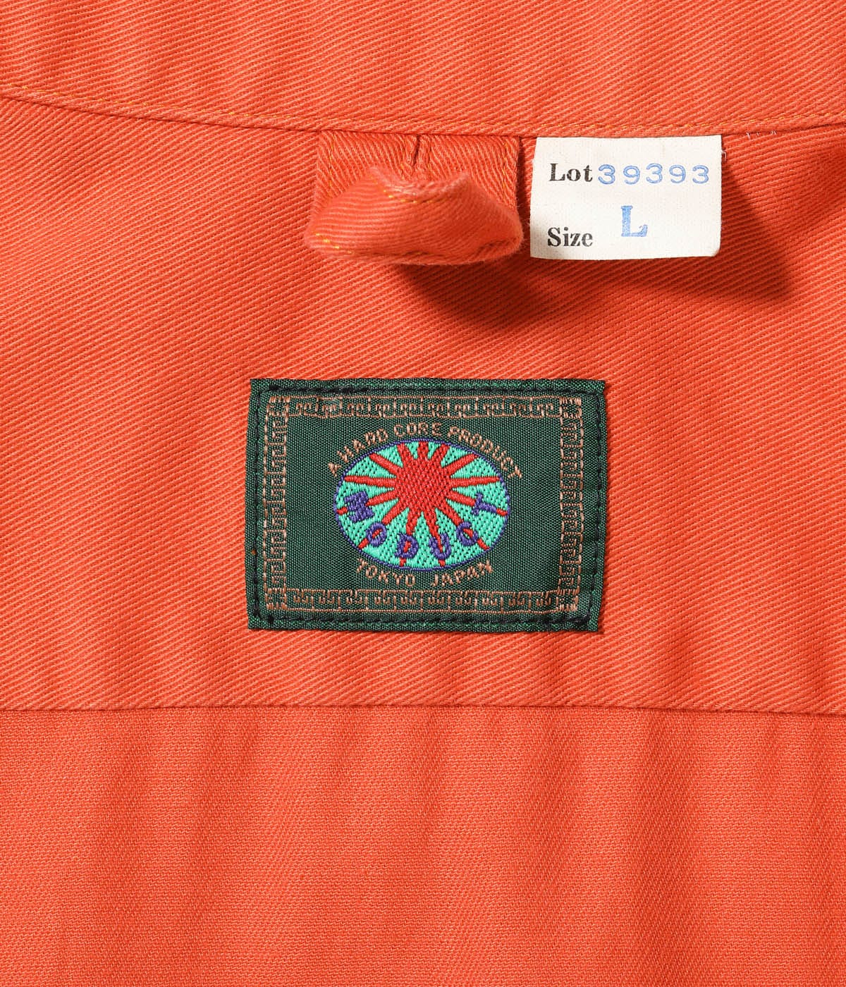 MODUCT COTTON TWILL SCRAB SHIRT with STENCIL PRINT AGING MODEL