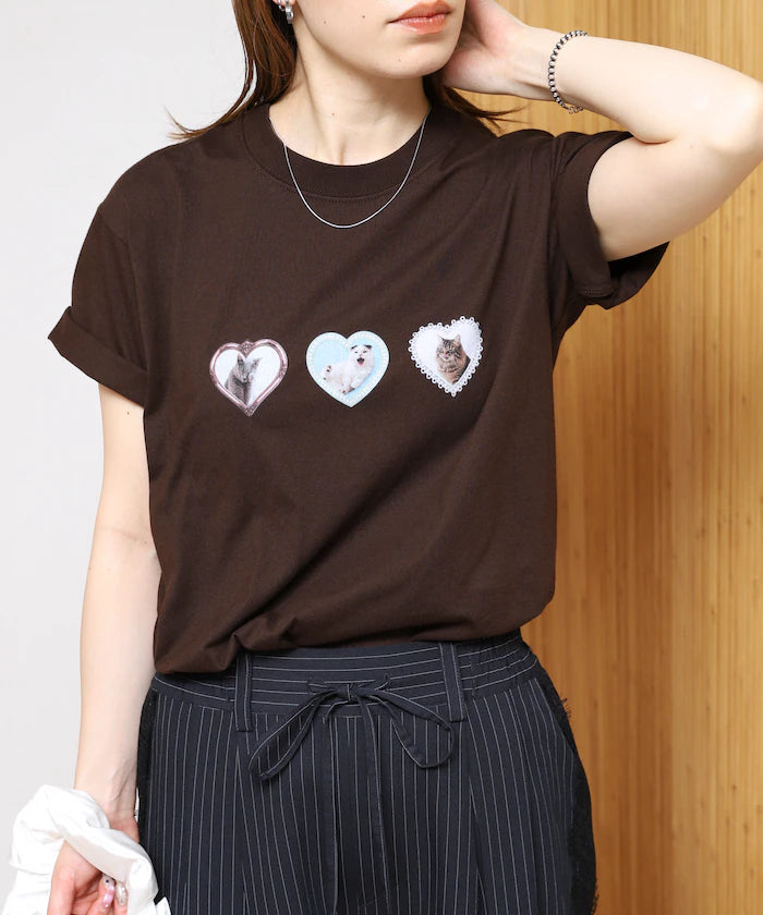 Organic Cotton Animal Heart Print T-Shirt