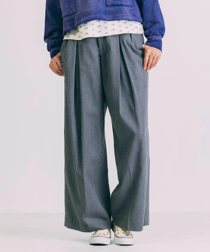 Tuck Wide Slacks Pants