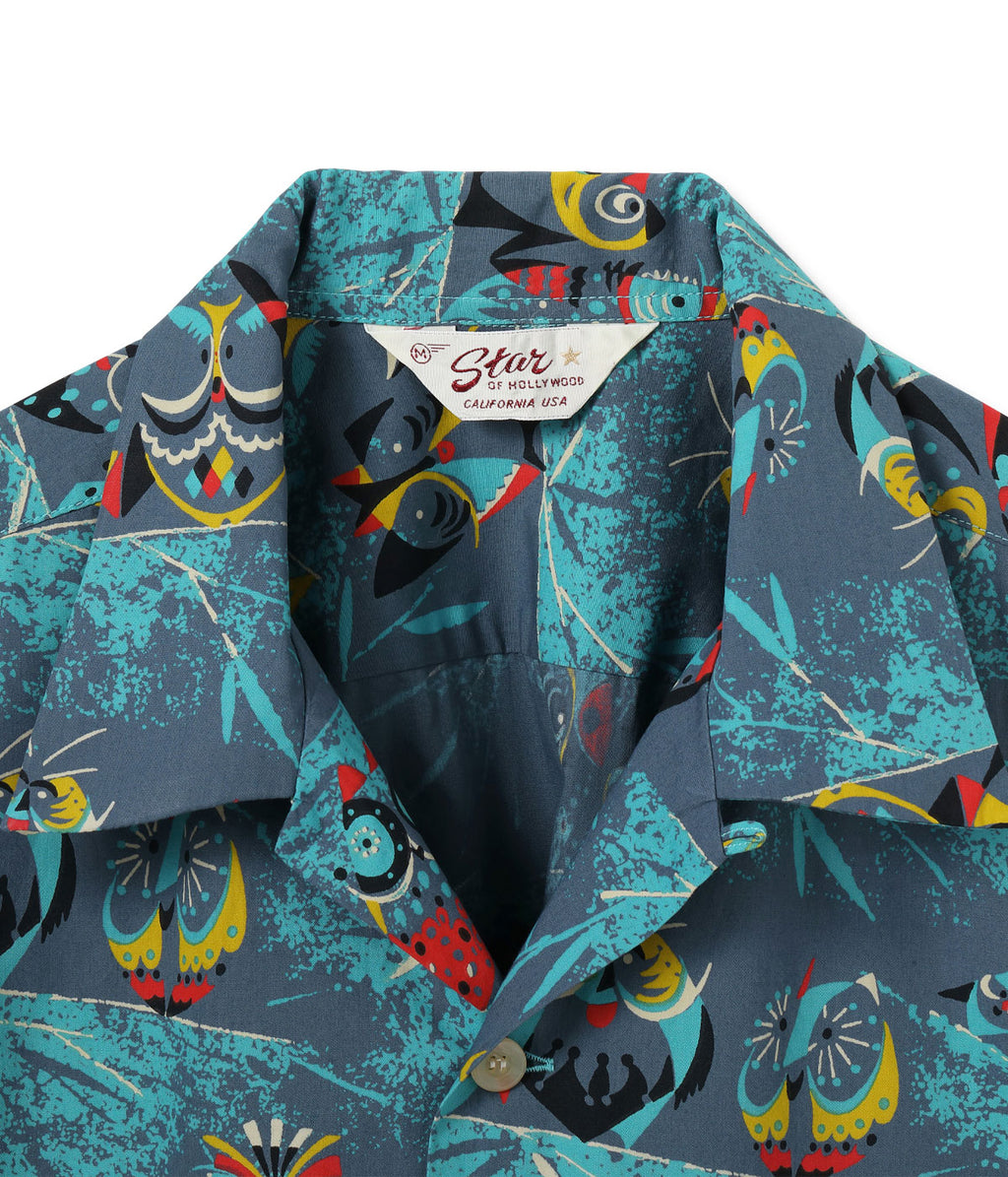 TYPEWRITER COTTON OPEN SHIRT “OWL”