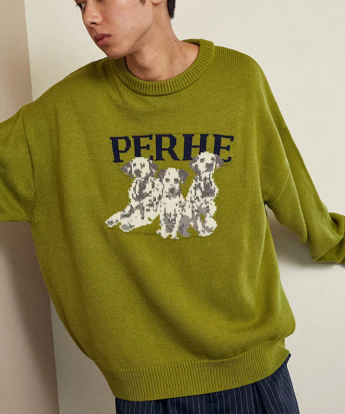 Dalmatian Dog Design Jacquard Knit Limited Edition