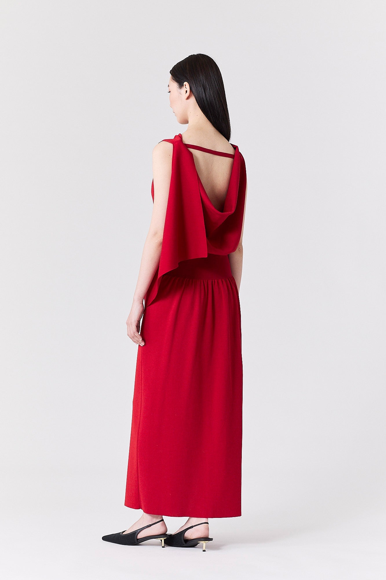 AC MILAN DRAPED SLEEVELESS DRESS