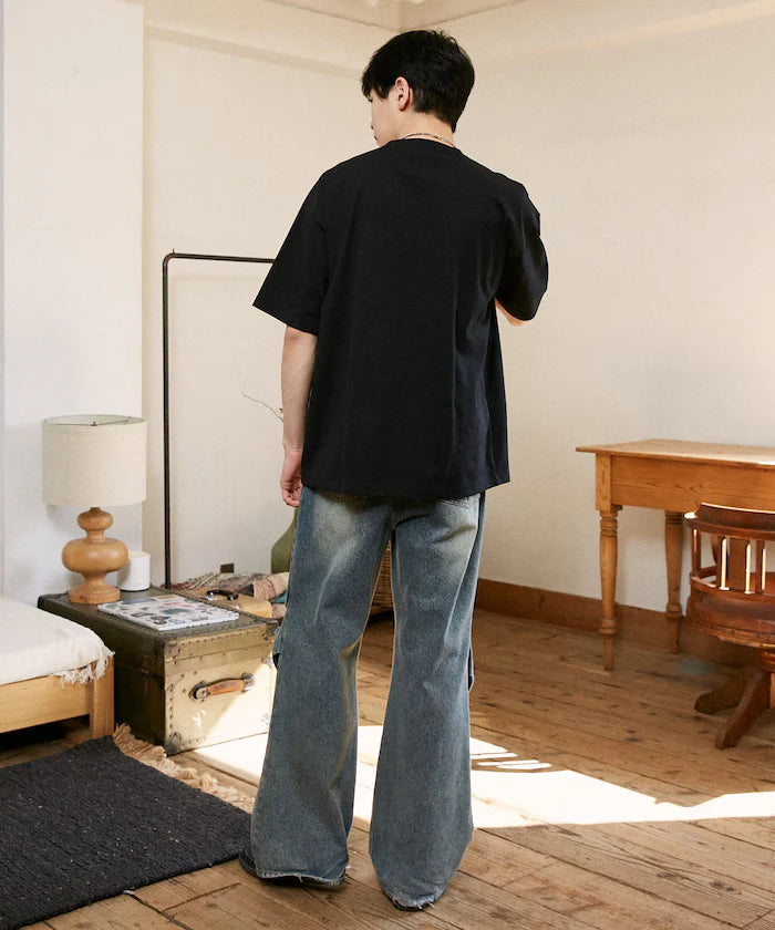 <Functional Material> SLOTH Embroidered Cat T-Shirt Limited Edition