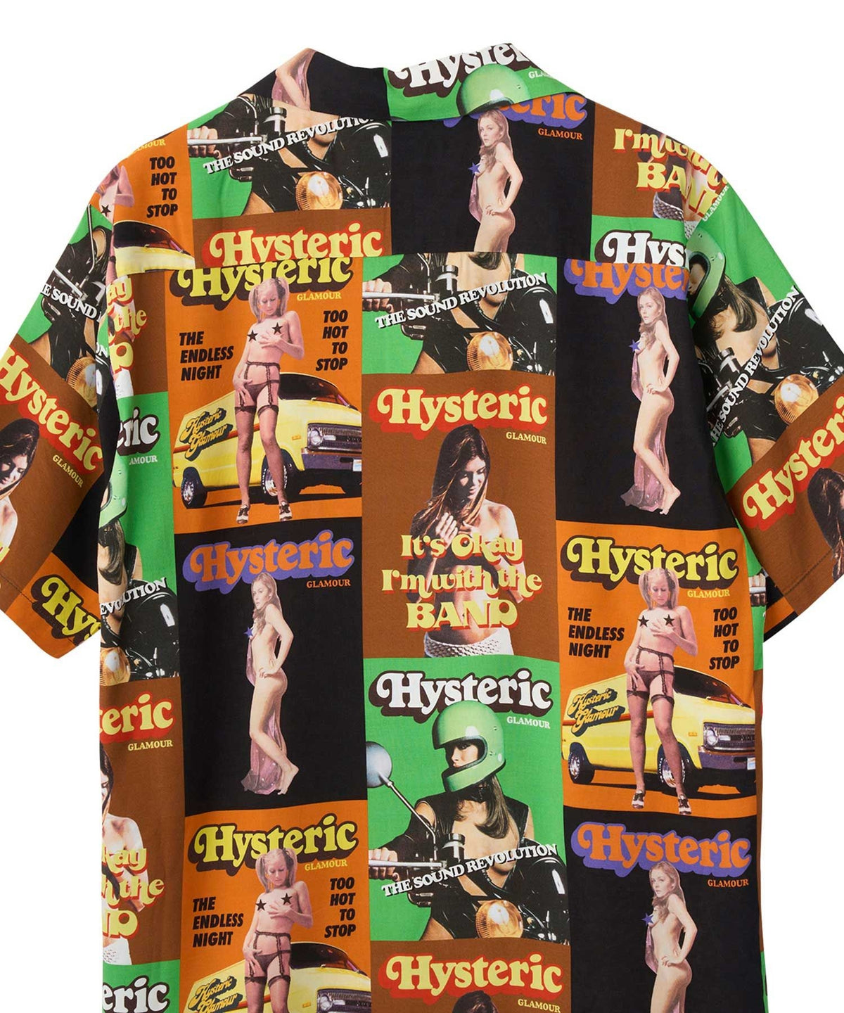 HG Magazine Pattern Open Collar Shirt