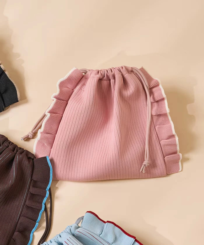 Multiway Color Knit Frill Shoulder Bag