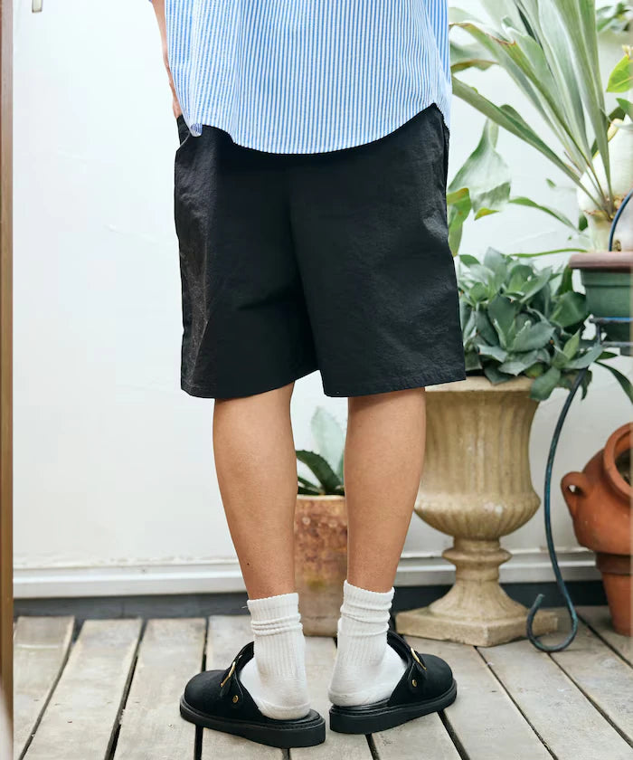 Nylon Medium Length Baggy Shorts